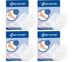 First Aid Only Hydrogel Pansements pour ampoules 6 pièces | Pansements ovales 43 x 68 mm, transparents & hydrofuges | Protège, rafraîchit et favorise la guérison | Flexible avec une adaptation parfait