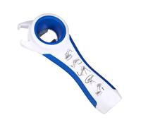 First Aid Only Ouvre-tout 5 en 1, décapsuleur, ouvre-boîte, outil pratique au quotidien avec poignée ergonomique pour droitiers et gauchers, blanc et bleu, P-10009
