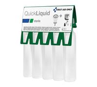 First Aid Only QuickLiquid P-44009 00 Lot de 5 flacons de solution saline stérile à 0,9% comme douche oculaire d'urgence - Lot de 5 bouteilles de chlorure de sodium de 20 ml - Pour les premiers soins