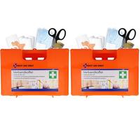 First Aid Only Trousse de premiers secours DIN 13157 avec support mural | Conforme à la norme DIN 13157:2021 | Poignée de transport, matériel de montage et verrouillage à 90° | P-51001 00 (Lot de 2)