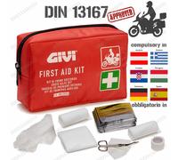 Givi Trousse de premiers soins S301 - Sécurité en cas de panne - Conforme DIN13167 - Claire