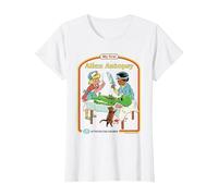 First Alien Autopsy Sarcastic Retro Funny Adult Humor T-Shirt, Femme, Blanc, M