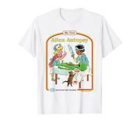 First Alien Autopsy Sarcastic Retro Funny Adult Humor T-Shirt, Homme, Blanc, M