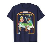 First Alien Autopsy Sarcastic Retro Funny Adult Humor T-Shirt, Homme, Bleu Marine, M