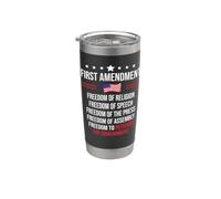 First Amendment Freedom of Speech US Democracy 1st Amendment Gobelet isotherme en acier inoxydable double paroi