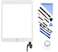 First Choose Écran numériseur de remplacement pour iPad Mini 3 3e génération A1599 A1600 IC Connecteur avec bouton Home (écran LCD non inclus) + adhésif pré-installé + outils (blanc)