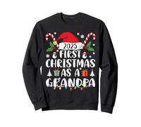 First Christmas As A Grandpa EST 2025 Family Matching Sweatshirt