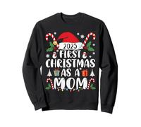 First Christmas As A Mom 2025 Family Matching 1st New Mom Sweatshirt