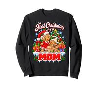First Christmas as a Mom Gingerbread Santa Mother and Son Sweatshirt