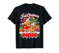 First Christmas as a Mom Gingerbread Santa Mother and Son T-Shirt
