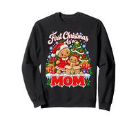 First Christmas as a Mom Gingerbread Santa Mother Daughter Sweatshirt