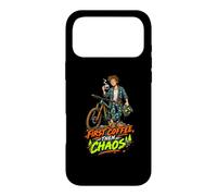 First Coffee Then Chaos VTT Mountain Bike Humour Coque pour iPhone 17 Pro Max