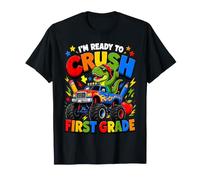 First Day First Grade T Rex Monster Truck Back to School Boy T-Shirt