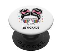 First Day Of School Coquette Bow Teacher Huitième année PopSockets PopGrip Adhésif
