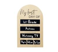 First Day Of School Sign - Classroom Chalkboard, 1 Reusable Last Day Of School Sign For Kindergarten Memories, Portable 7x11 Inch Slate With Double Sided Print, Kids Props, Board For Students