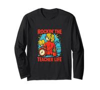 First Day Teacher Rockin' The Teacher Life Cute Women ABCD Manche Longue