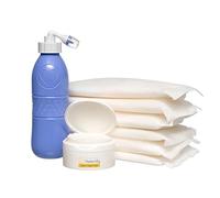 First Days Maternity Original UK Instant Perineal Cold Pack avec coussinets d'hamamélis et biberons poires, 6 paquets froids, 40 coussinets d'hamamélis, bleu