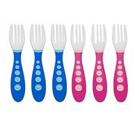 First Essentials by NUK Kiddy Cutlery Ensemble de 6 fourchettes Rose/bleu