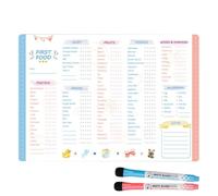 First Foods Tracker Planificateur de repas hebdomadaire réutilisable | Liste de contrôle magnétique First Foods pour réfrigérateur de cuisine Utilisation quotidienne Aliments solides Introduction