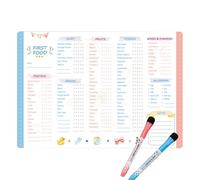 First Foods Tracker - Planificateur de repas magnétique, tableau d'alimentation réutilisable, liste de contrôle alimentaire multifonctionnelle | Organiseur de nutrition précoce pour les parents, suivi