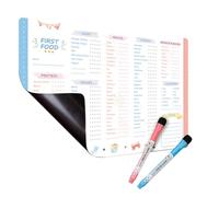 First Foods Tracker - Tracker de 12,01 pouces | PET Nano Chart - Journal d'alimentation magnétique facile à effacer pour bébé avec stylos pour suivre l'introduction des aliments solides à la maison, d