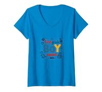 First Grade Boy Squad 2023 Adventure Fun T-Shirt avec Col en V, Femme, Saphir, M