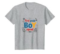 First Grade Boy Squad 2023 Adventure Fun T-Shirt, Enfant, Gris Chiné, 4 Ans
