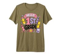First Grade Girls Back to School Cute First Day Student T-Shirt Haut de Gamme