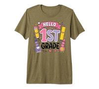 First Grade Girls Back to School Cute First Day Student T-Shirt Haut de Gamme