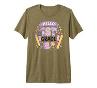 First Grade Girls Back to School Cute First Day Student T-Shirt Haut de Gamme