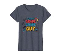 First Grade Guy: Tough School Superhero T-Shirt, Femme, Bleu Chiné, L