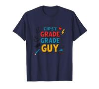 First Grade Guy: Tough School Superhero T-Shirt, Homme, Bleu Marine, M