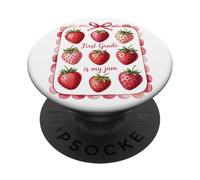 First Grade is My Jam Fraise Mignonne Maîtresse Classe PopSockets PopGrip Adhésif