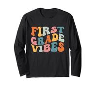 First Grade Vibes 1st Grade Teacher Retro 1st Day Of School Manche Longue