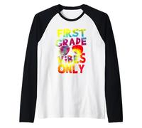 First Grade Vibes Back to School Teacher Student Tie Dye Manche Raglan
