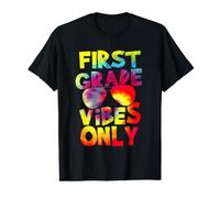 First Grade Vibes Back to School Teacher Student Tie Dye T-Shirt Graphique avec Valeur