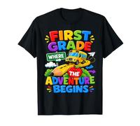 First Grade Where The Adventure Begins Back to School Bus T-Shirt