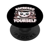 First I Drink The Coffee Then I Do The Things PopSockets PopGrip Adhésif