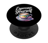 First I Drink The Coffee Then I Do The Things PopSockets PopGrip Adhésif