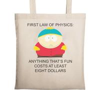 First Law of Physics Sac fourre-tout en coton naturel écologique Beige