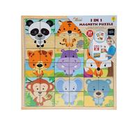 First Learning - Puzzle Magnétique Et Son Ardoise En Bois