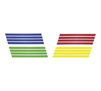 FIRST LOISIRS Lot de 16 bandes de marquage au sol assorties Rouge Bleu Vert Jaune, pvc souple, L1m x P5cm