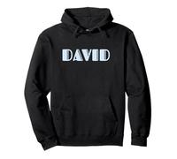 First Name David Vintage Art Deco Light Blue Lavender Font Sweat à Capuche