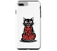 First of All I'm a Delight Growl Funny Black Cat Lover Women Coque pour iPhone 7 Plus/8 Plus