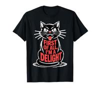 First of All I'm a Delight Growl Funny Black Cat Lover Women T-Shirt