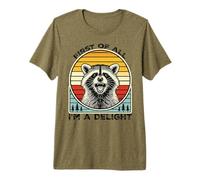 First of All, I'm a Delight Hilarious Racoon Retro Vintage T-Shirt Haut de Gamme