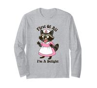 First of All I'm A Delight Raccoon Nurse Funny Raton Laveur Manche Longue