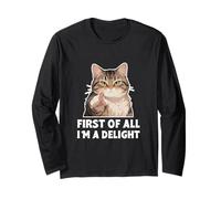 First of All I'm A Delight Sarcastic Cat Lover Anime Mignon Manche Longue