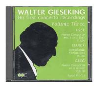 First Piano Conc. Recordings Vol. 3 : Liszt, Frak, Grieg Orch. Dirs. Wood & Rosbaud