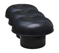 FIRST PLAST CDV100A Chapeau de ventilation Tête d'ésaleur, noir, diamètre 100 mm (Lot de 3)